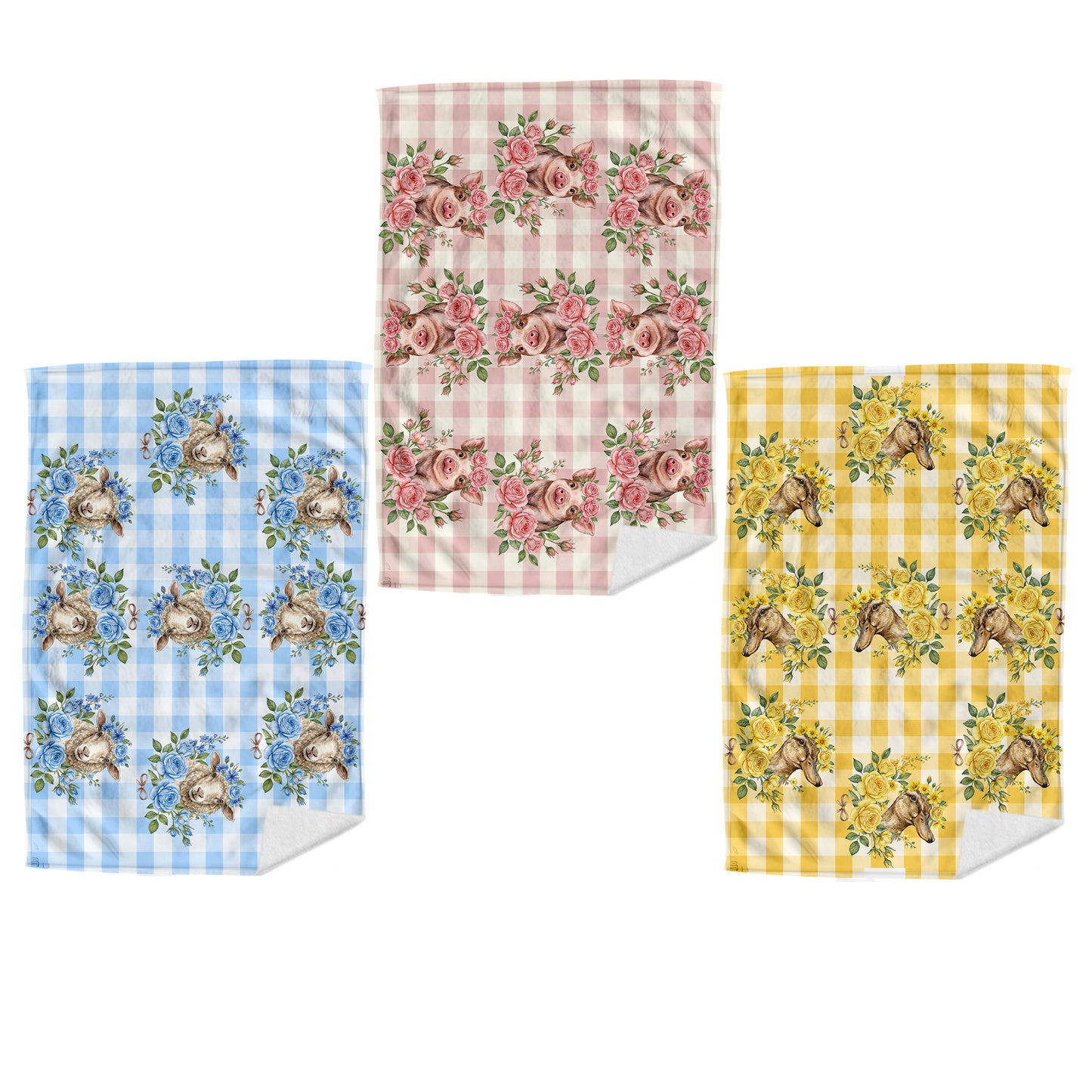 Farm Animals (Set of 3) Dish Cloth