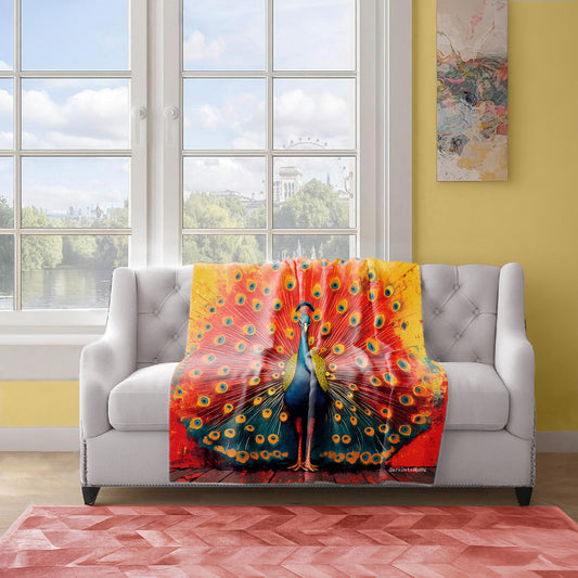 Feather Firestorm Light Weight Fleece Blanket by Wikus Schalkwyk