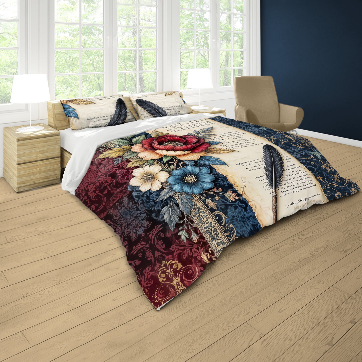 Feather Pen Duvet Cover Set