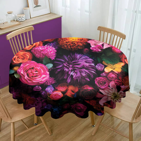 Festival Of Flowers Round Tablecloth
