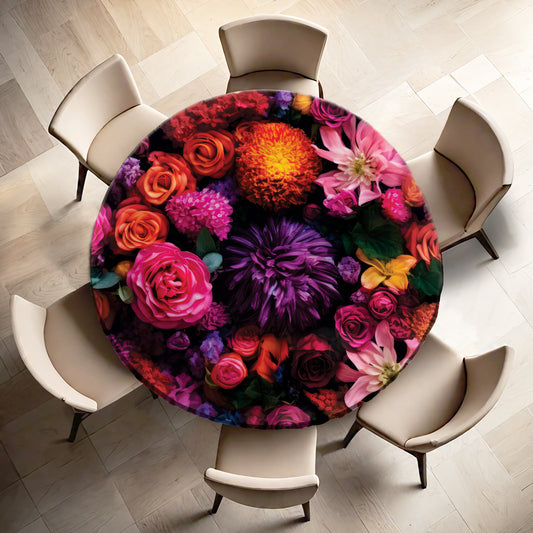 Festival Of Flowers Round Tablecloth
