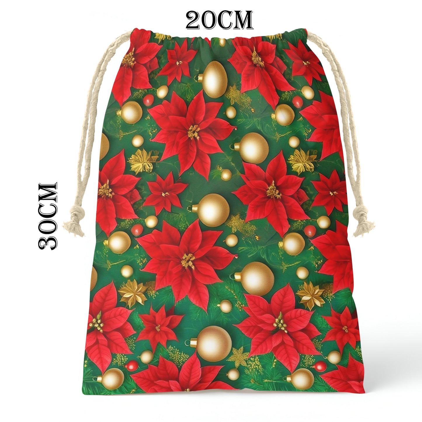Festive Poinsettias Gift Bag (Set of 3)