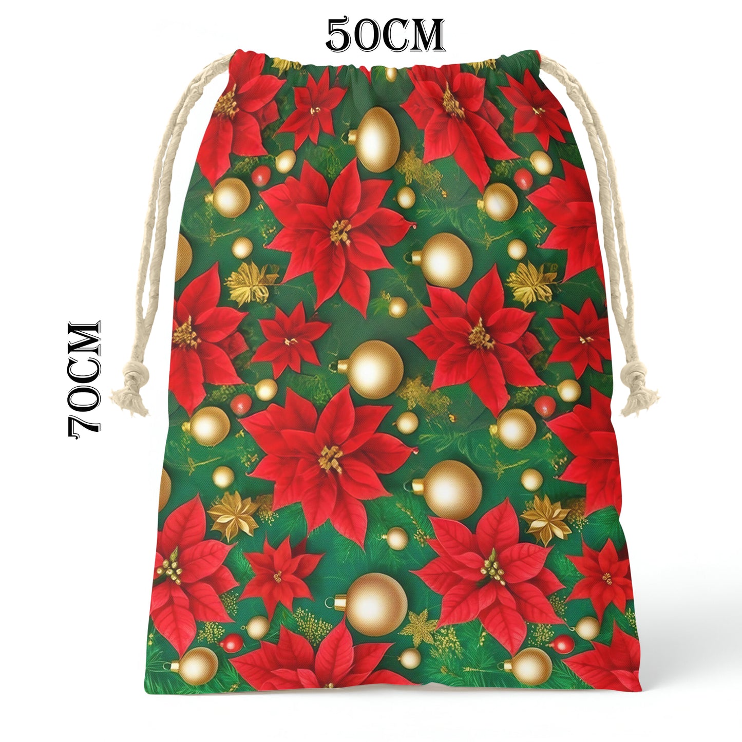 Festive Poinsettias Gift Sack