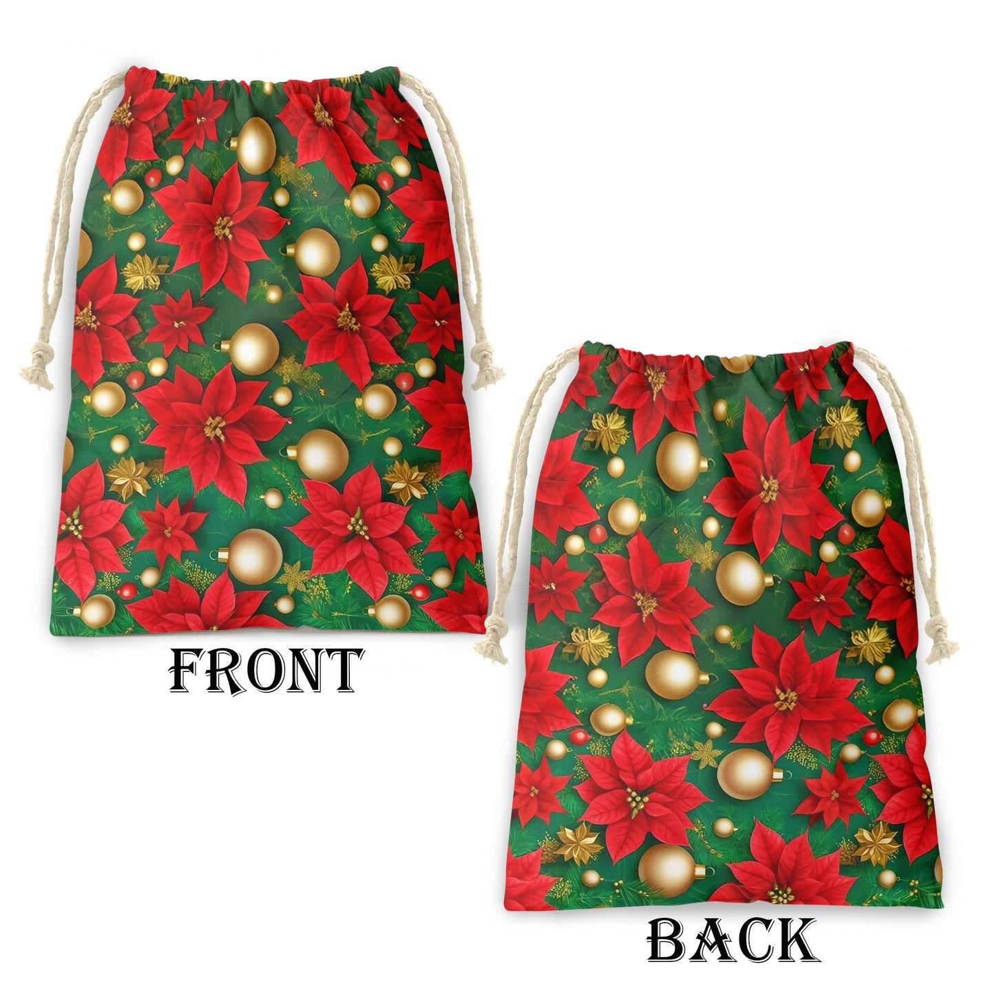 Festive Poinsettias Gift Sack