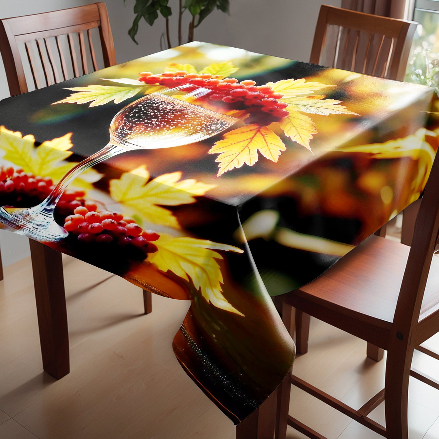Festive Wine Square Tablecloth
