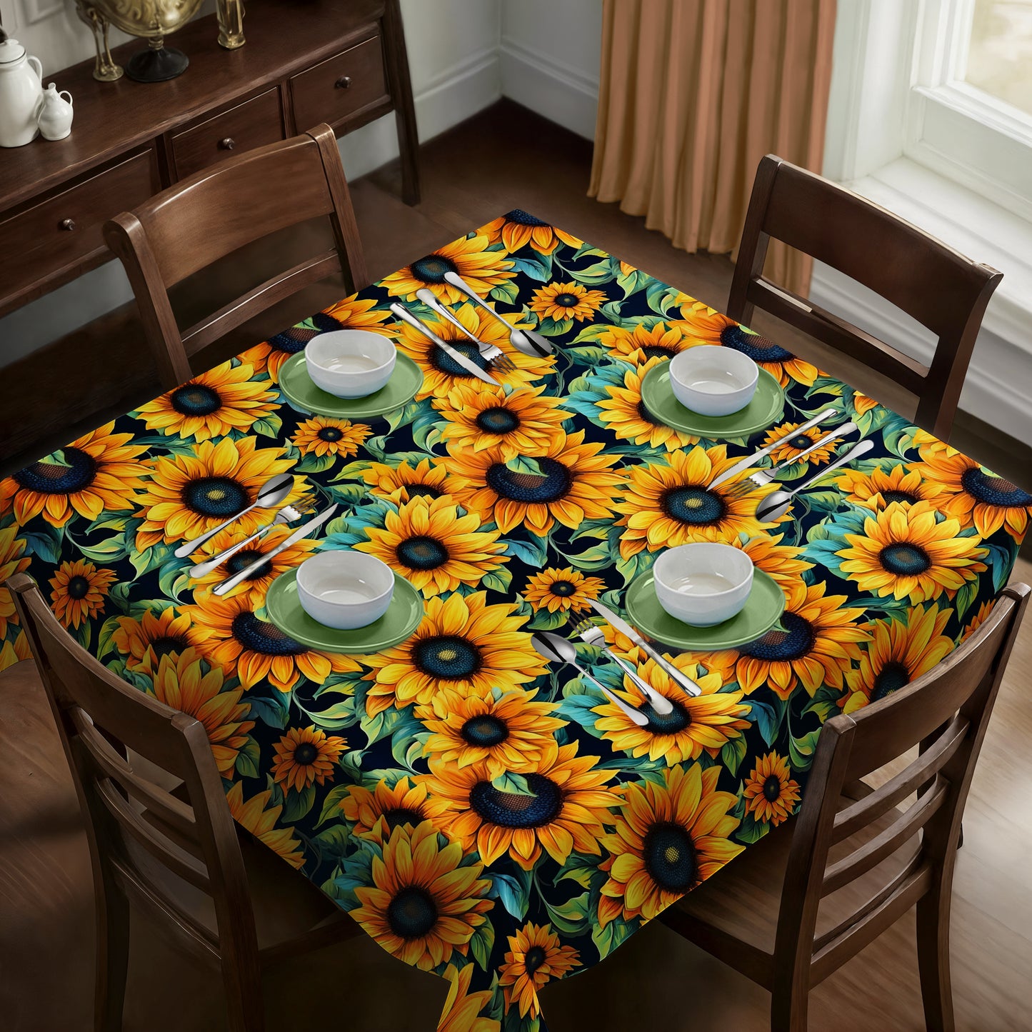 Field of Sunflowers Square Tablecloth