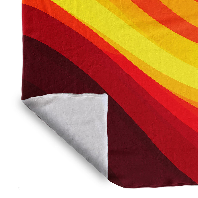 Fiery Sunset Waves Light Weight Fleece Blanket by Wikus Schalkwyk