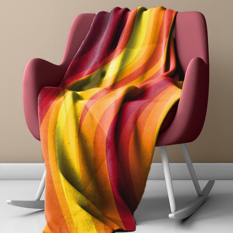 Fiery Sunset Waves Light Weight Fleece Blanket by Wikus Schalkwyk