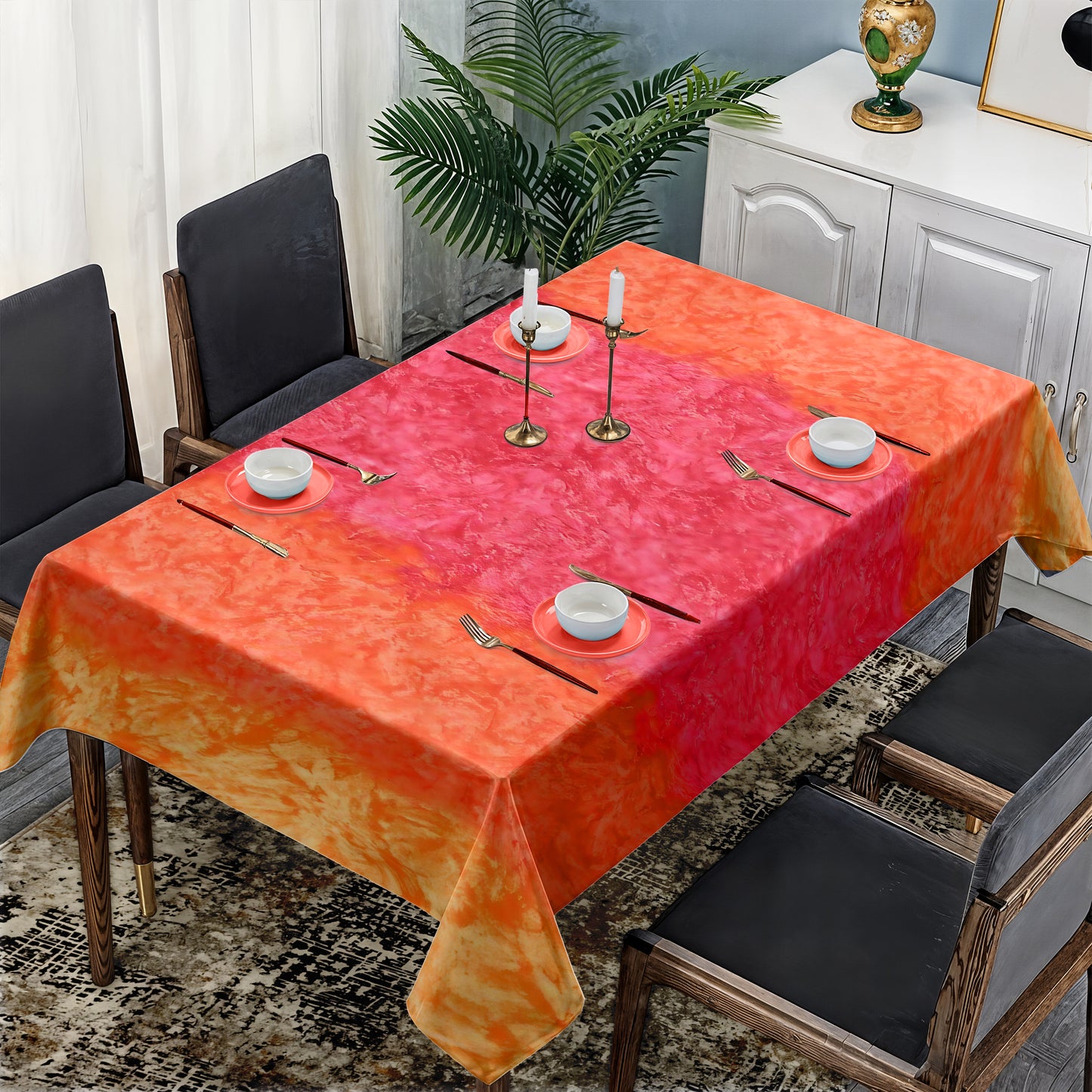 Fiery Art Rectangle Tablecloth