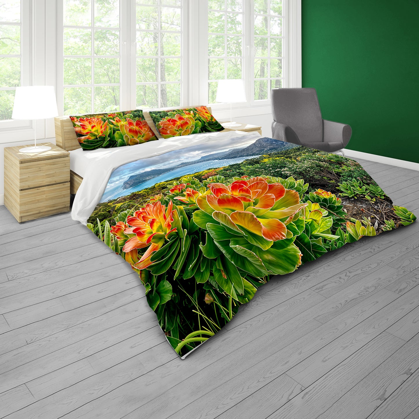 Fiery Floral Duvet Cover Set