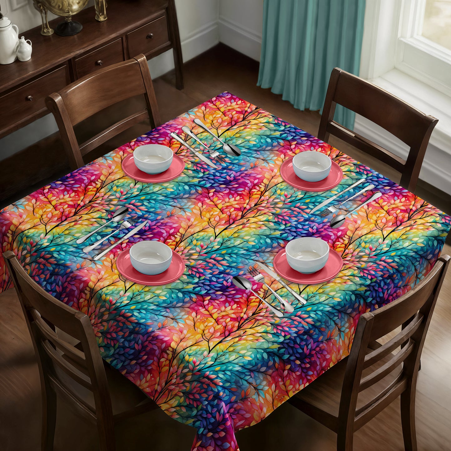 Fiery Foliage Square Tablecloth