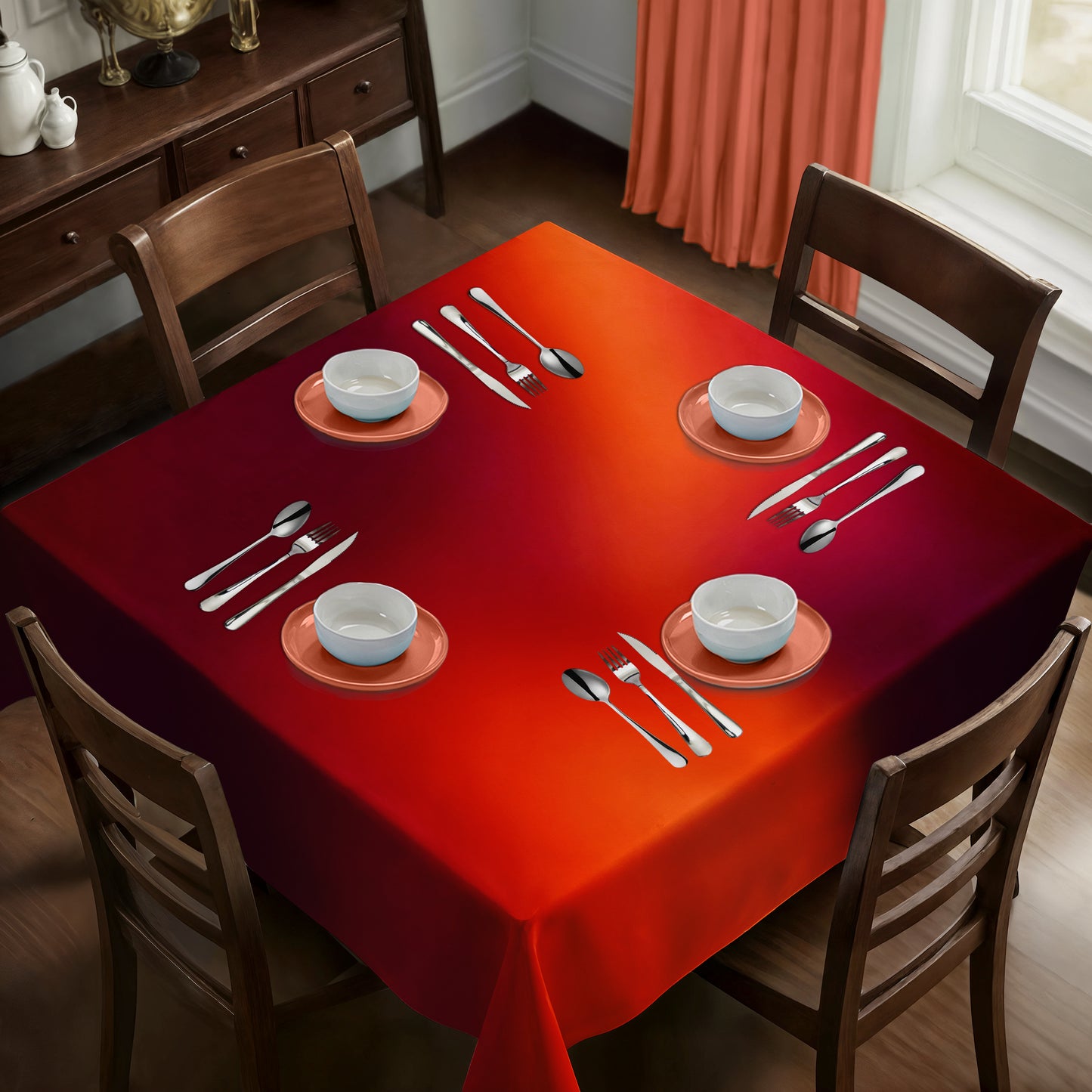 Fiery Ombre Square Tablecloth