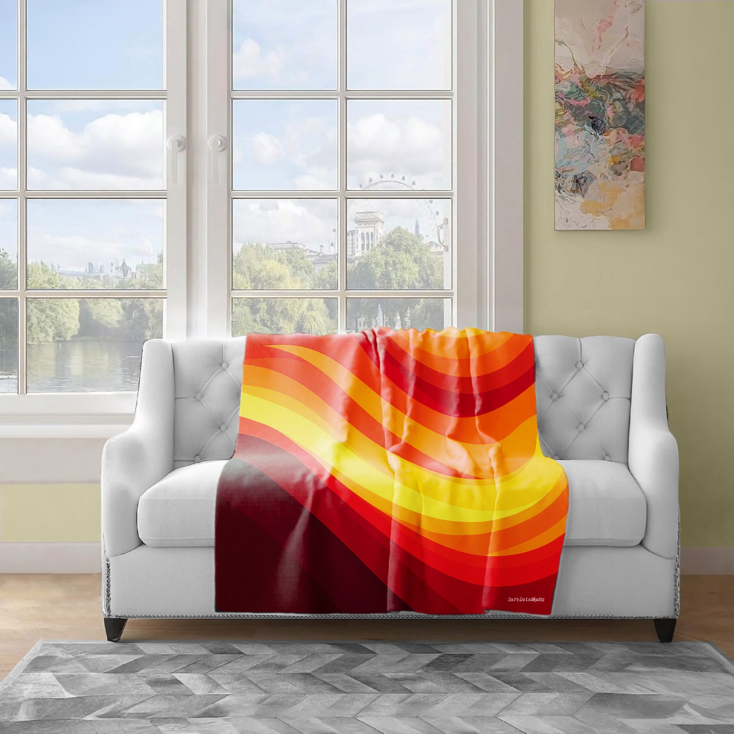Fiery Sunset Waves Light Weight Fleece Blanket by Wikus Schalkwyk