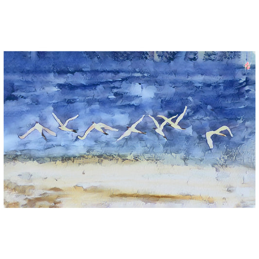Seagulls In Flight By Jinge for Fifo Rectangle Tablecloth