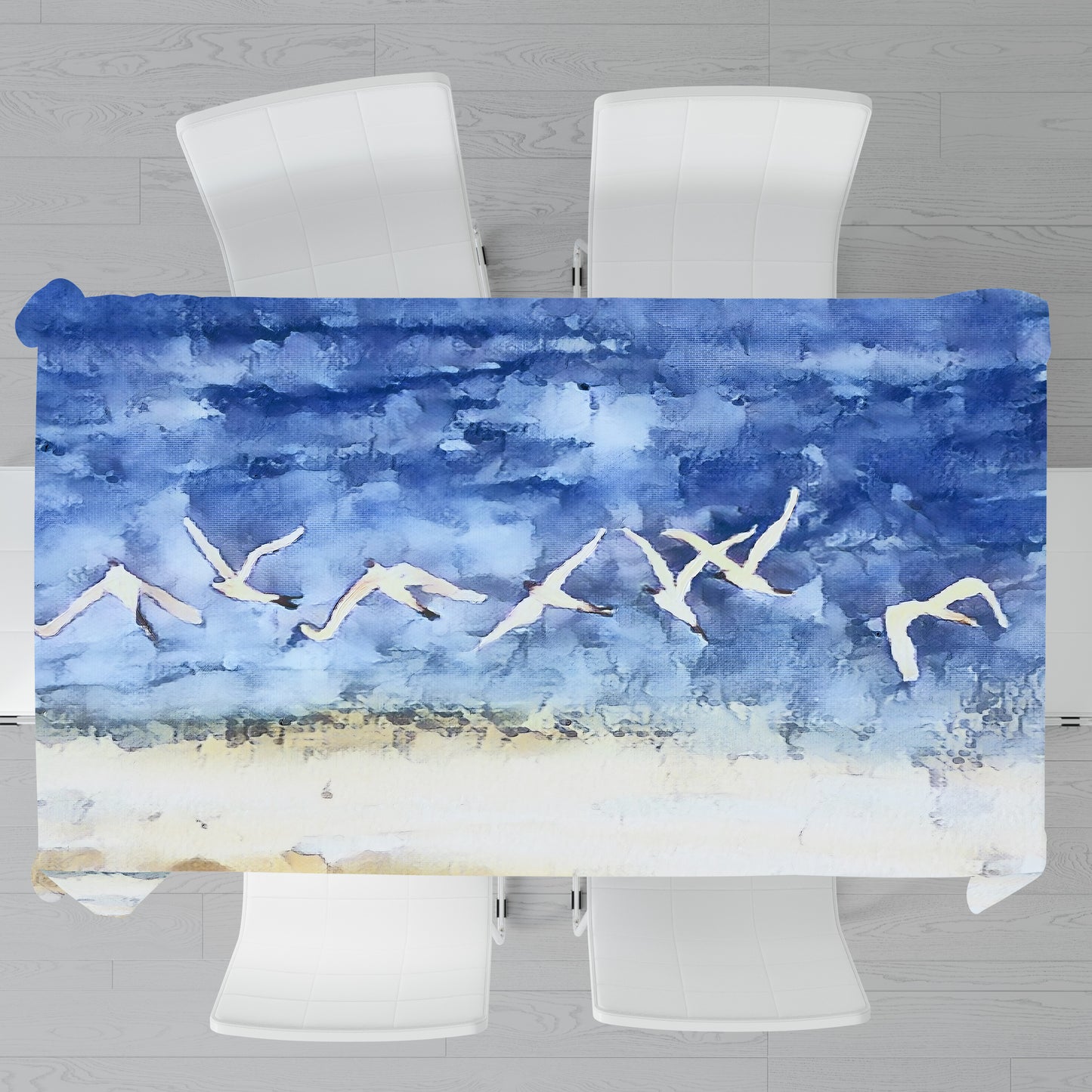 Seagulls In Flight By Jinge for Fifo Rectangle Tablecloth
