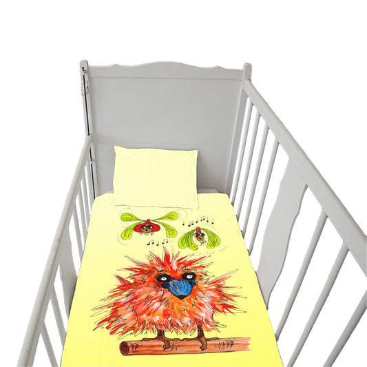 Figmentica Fun on Shaded Yellow Cot Duvet Set By Fifo