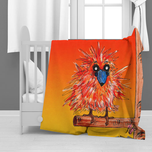 Honkernasal Bird at Sunset Minky Blanket By Fifo