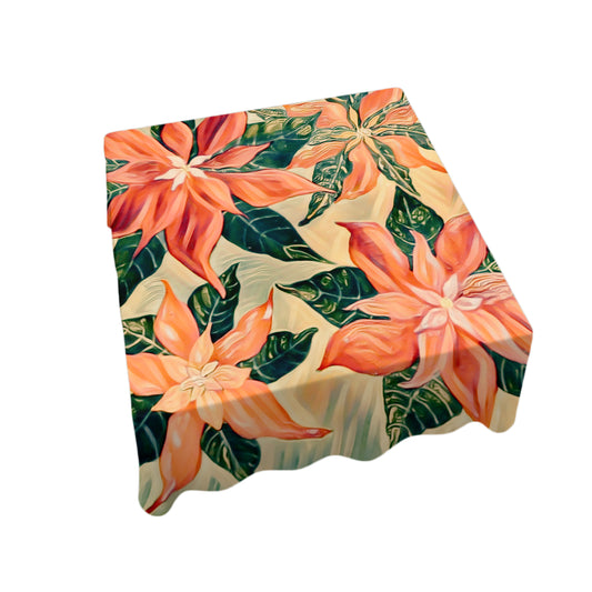 Vintage Poinsettias By Jinge for Fifo Square Tablecloth