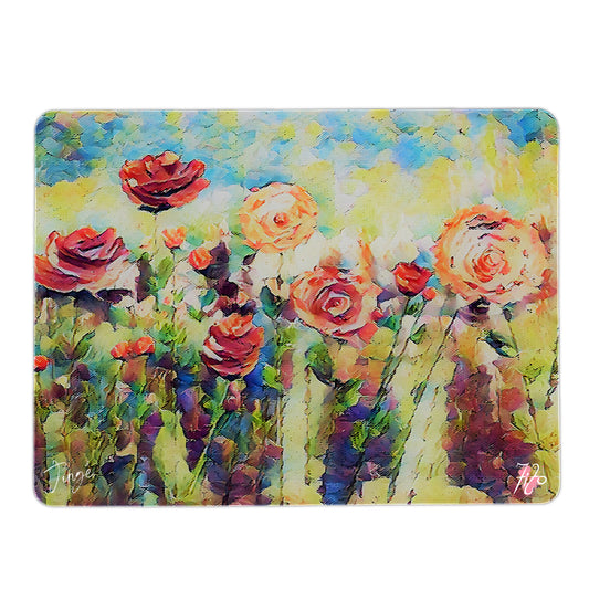 Bright Impressionist Roses Mouse Pad By Jinge for Fifo
