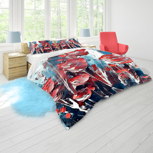 Dark Impressionist Tulips Duvet Cover Set by Jinge for Fifo