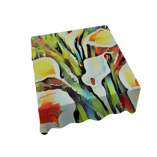 Orange Arum Lillies By Jinge for Fifo Square Tablecloth