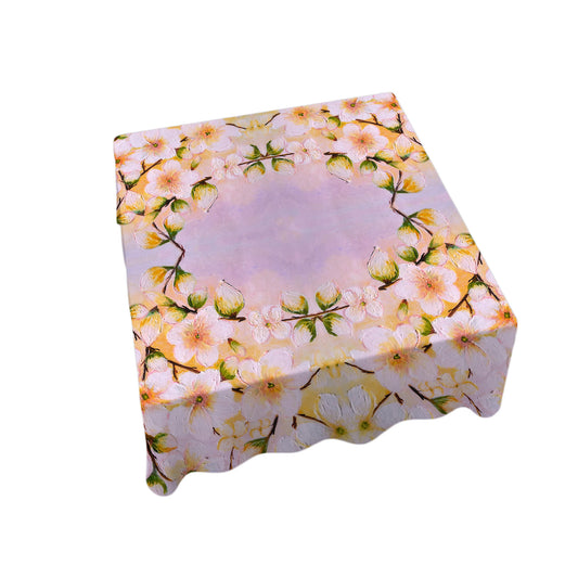 Peach Apple Blossoms By Jinge for Fifo Square Tablecloth