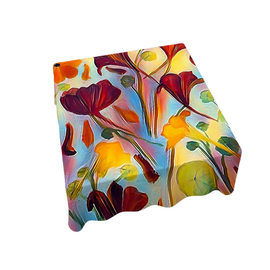 Purple Nasturtiums By Jinge for Fifo Square Tablecloth