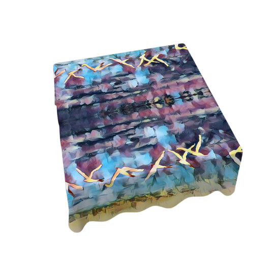 Seabirds in Stormy Sky By Jinge for Fifo Square Tablecloth