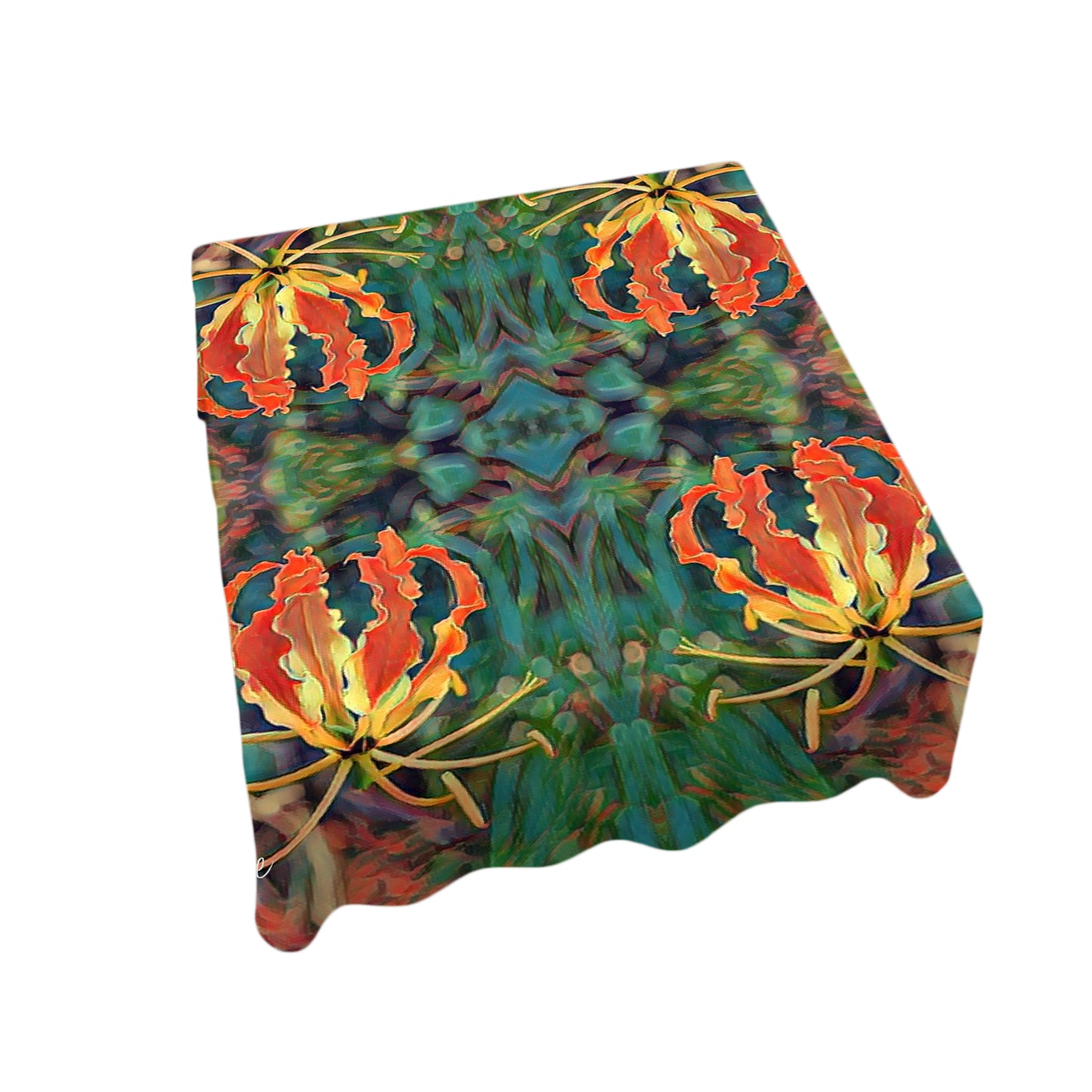 Flame Lily Large Pattern By Jinge Fifo Square Tablecloth