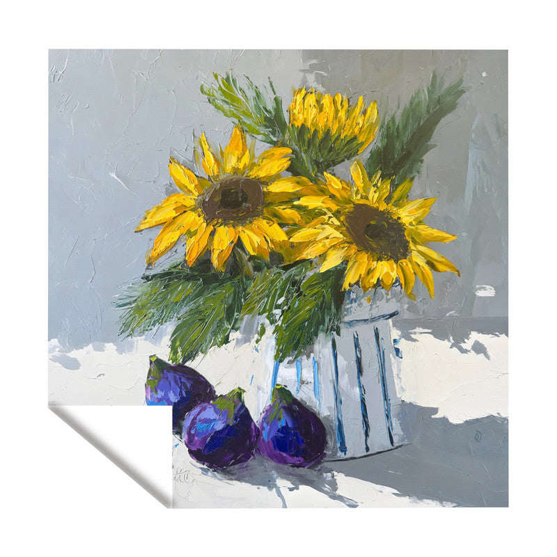 Fig s Beneath the Sunflower s Square Tablecloth by Juanette Menderoi