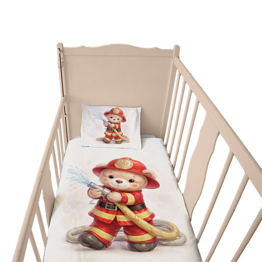 Firefighter Teddy Cot Set by Nathan Pieterse