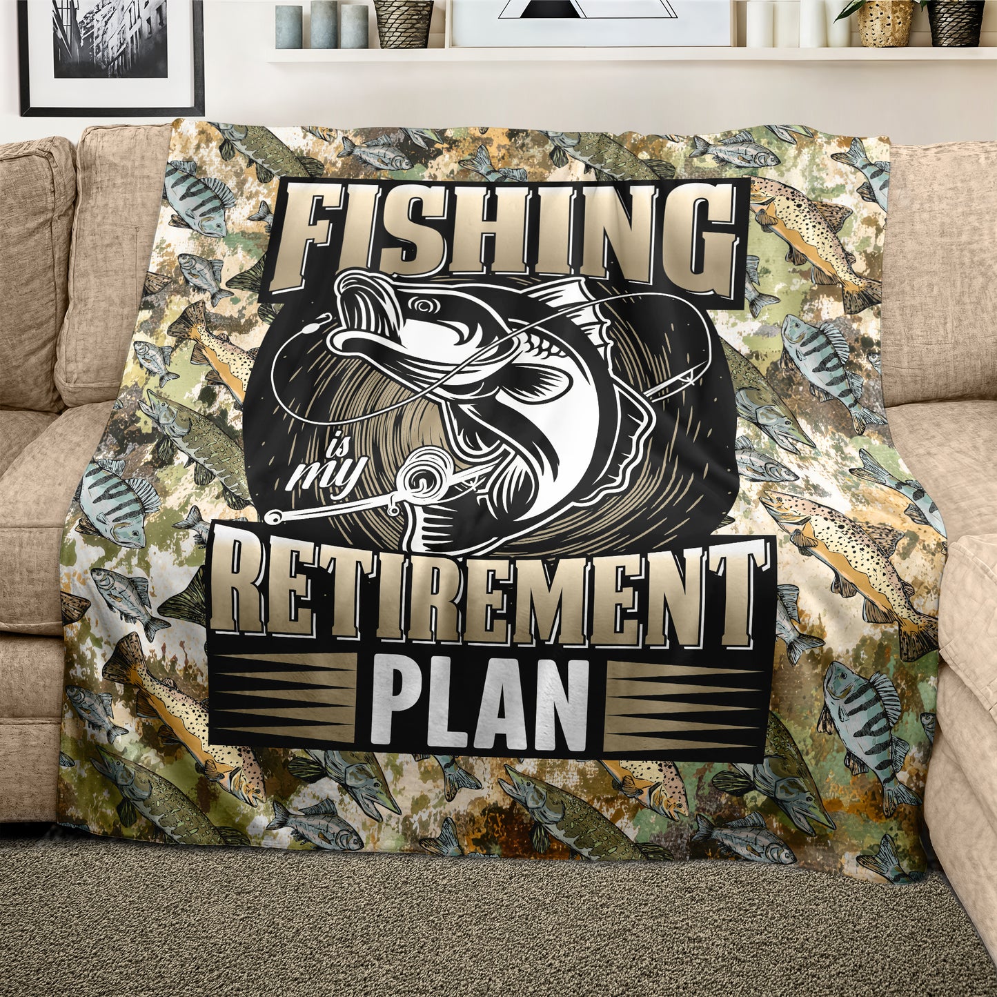 Fishing Retirement Plan Light Weight Fleece Blanket