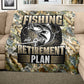 Fishing Retirement Plan Light Weight Fleece Blanket