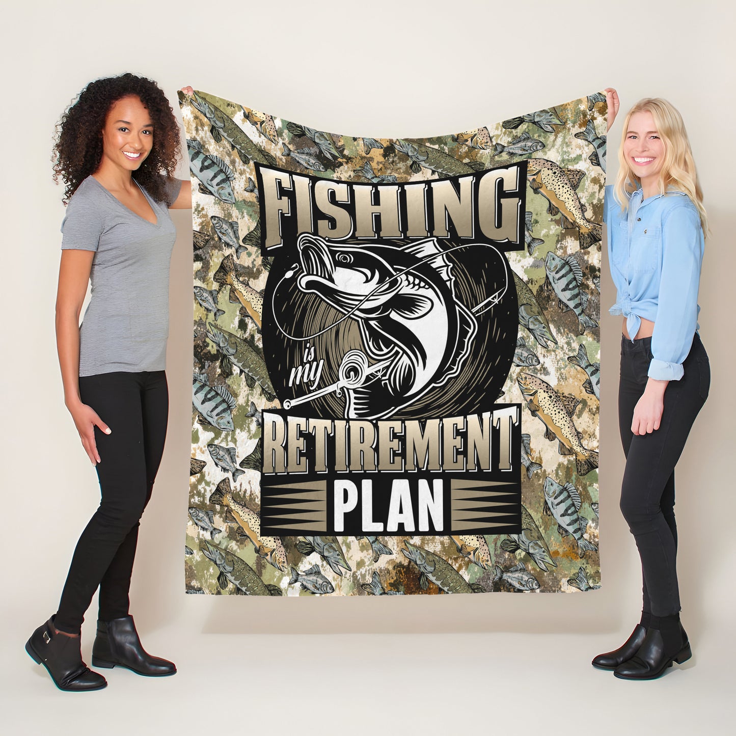 Fishing Retirement Plan Light Weight Fleece Blanket