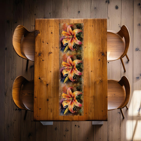 Flame Lilies 160cm Table Runner