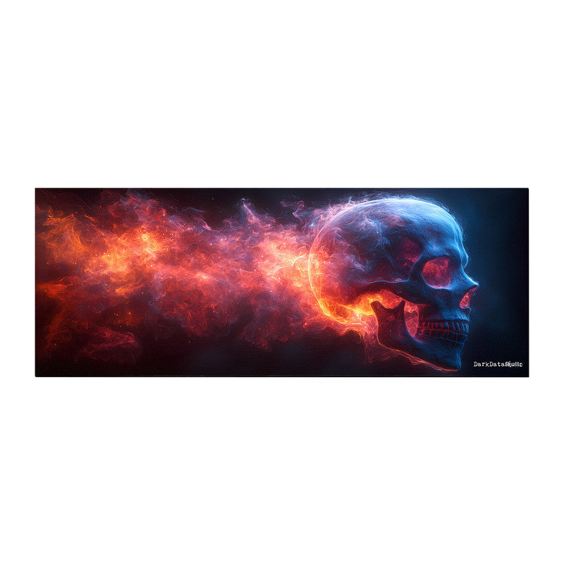 Flaming Ghost Skull Large Desk Pad by Wikus Schalkwyk