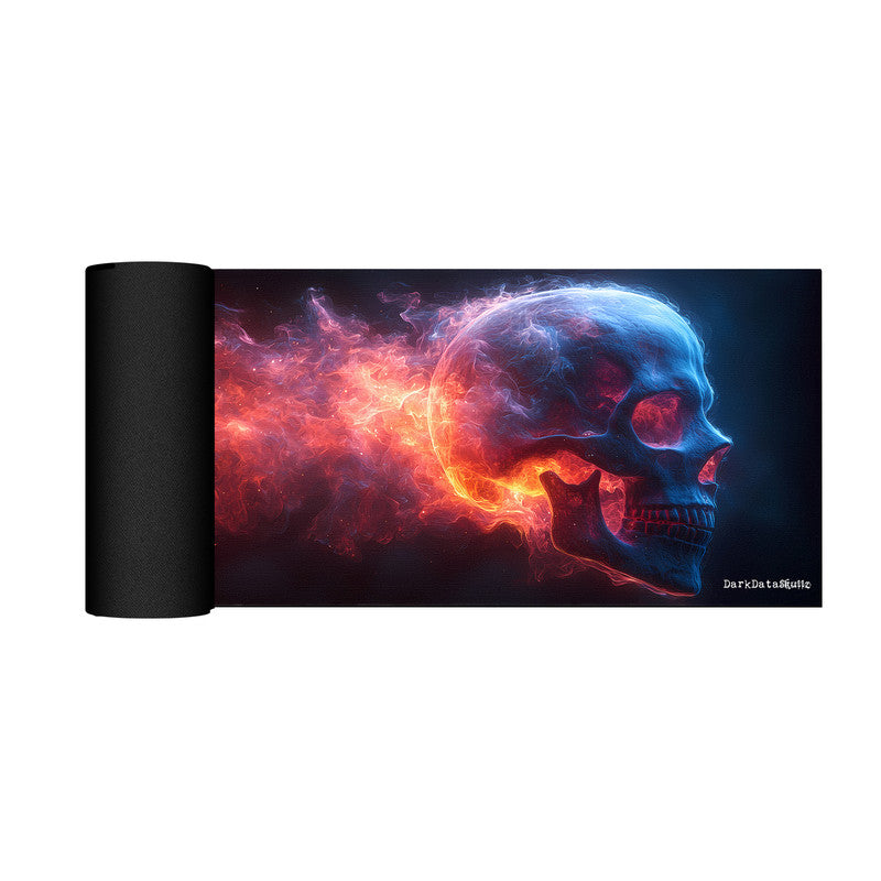 Flaming Ghost Skull Large Desk Pad by Wikus Schalkwyk