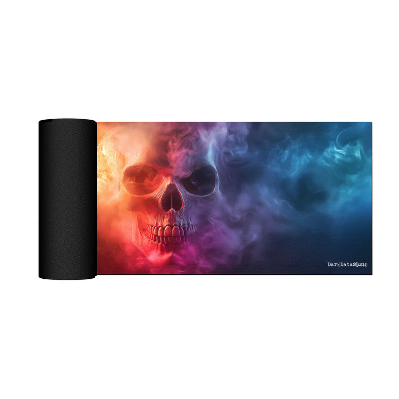 Flaming Soul Rooted Skull Large Desk Pad by Wikus Schalkwyk
