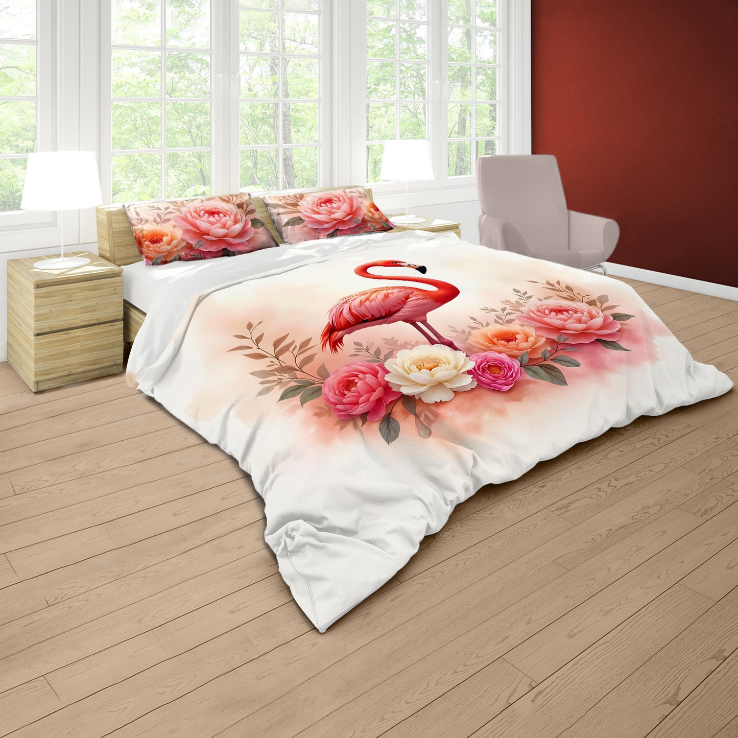 Flamingo Blush Duvet Cover Set