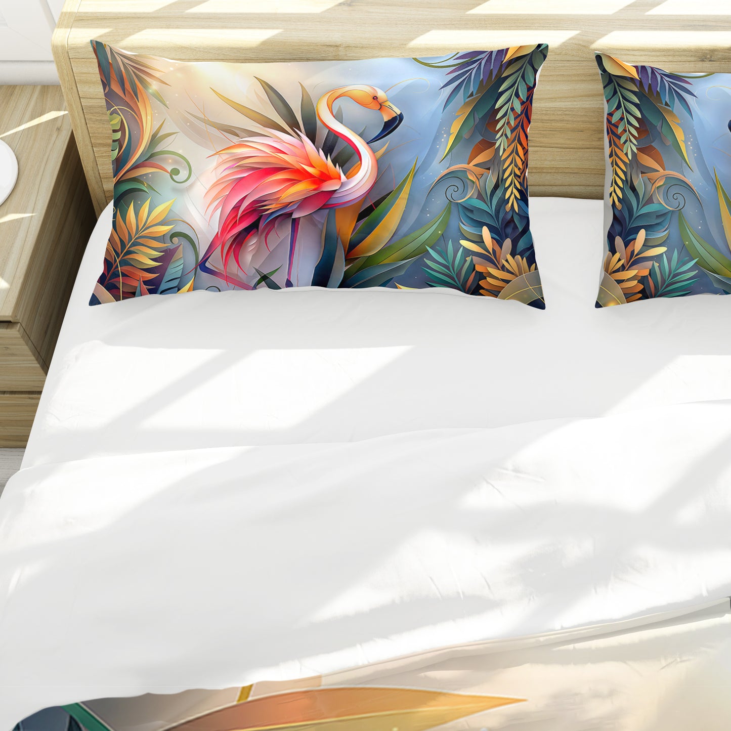Flamingo Forest Duvet Cover Set