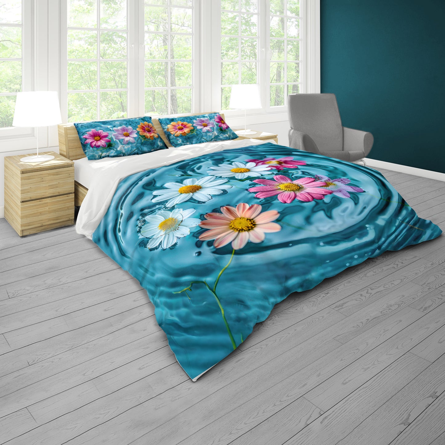 Floating Daisies Duvet Cover Set