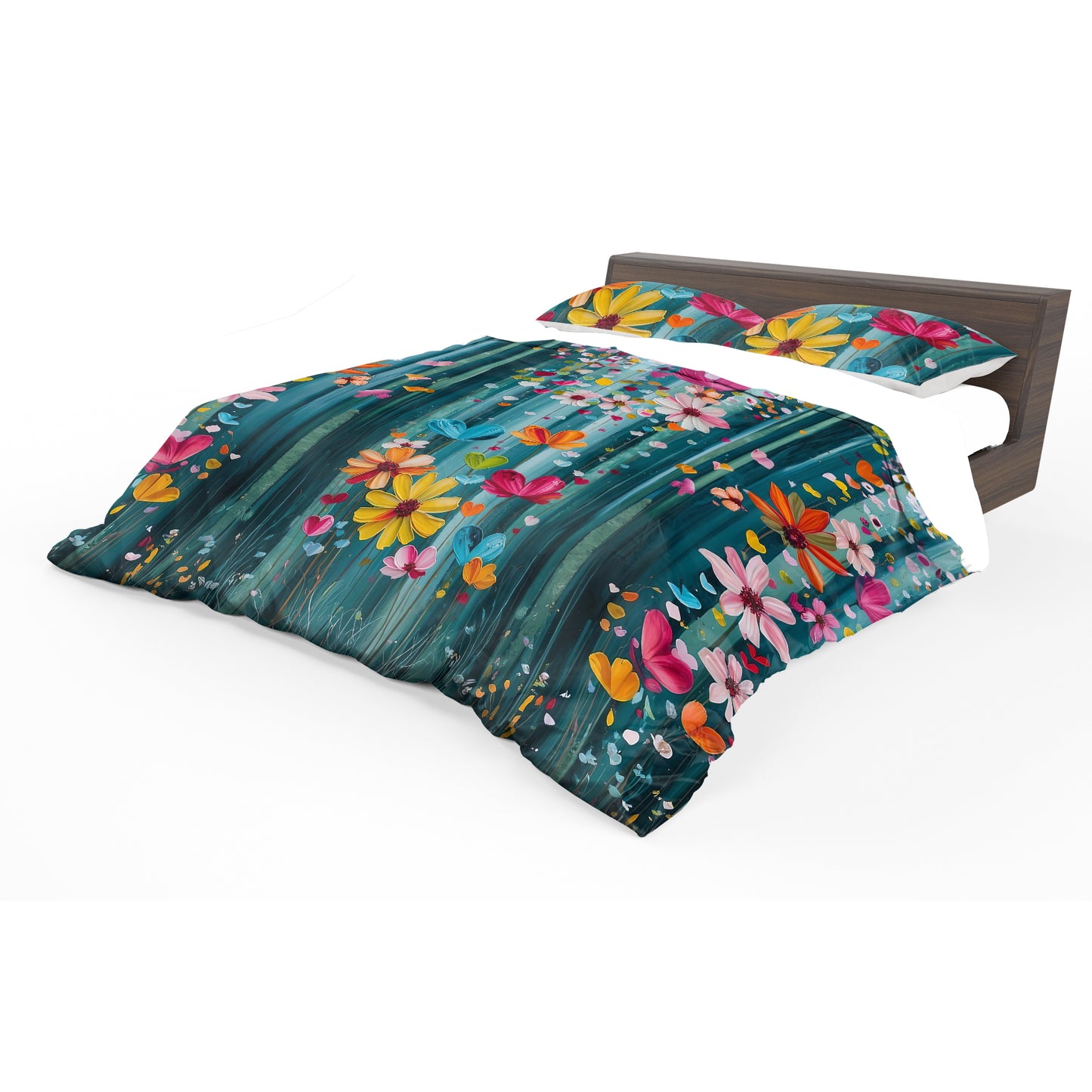 Floating Multicolour Daisies Duvet Cover Set