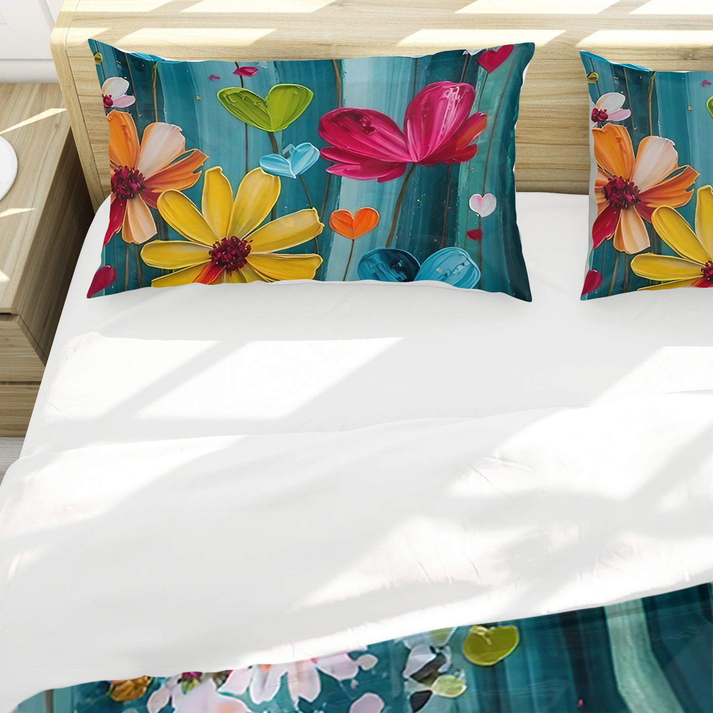 Floating Multicolour Daisies Duvet Cover Set