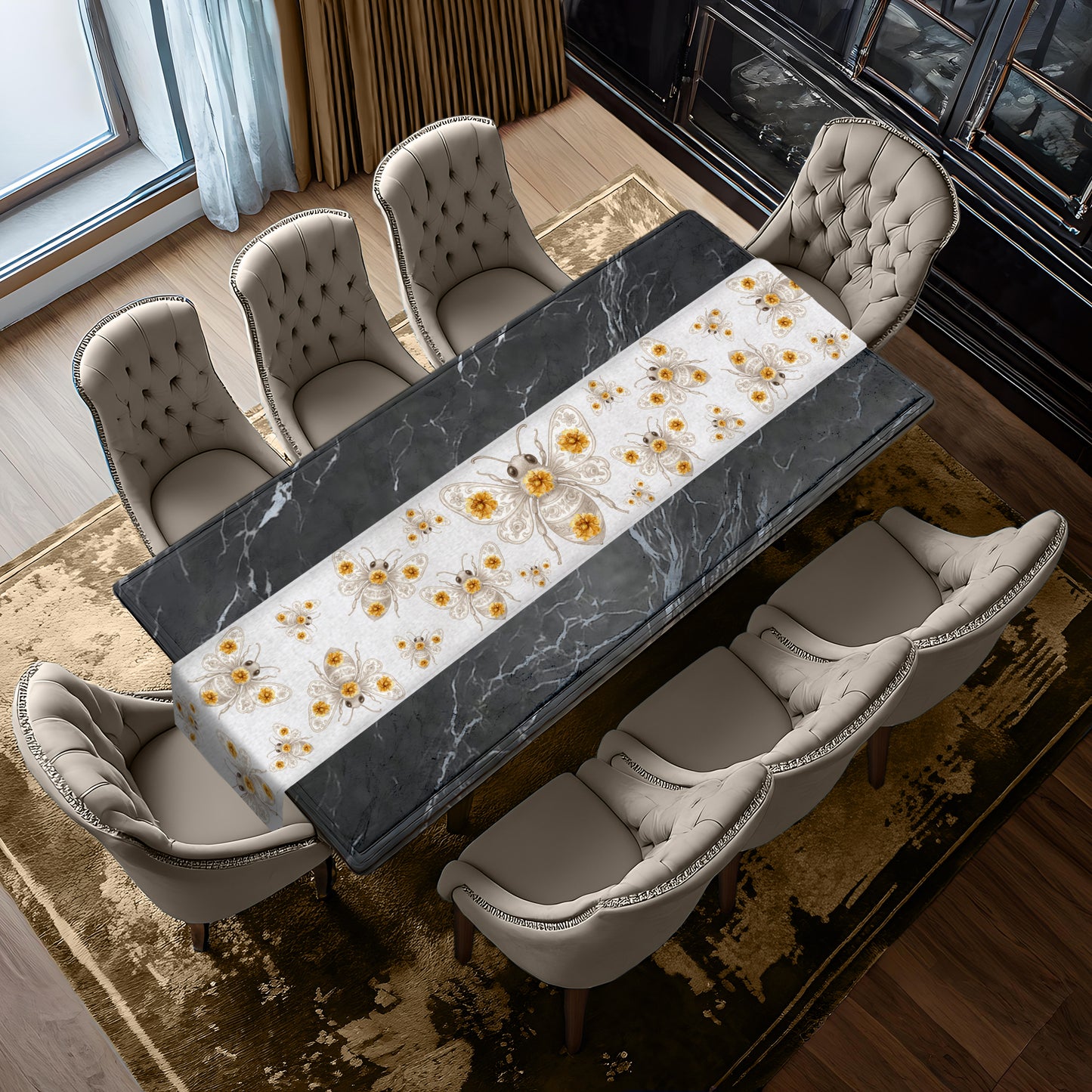 Floral Bee Table Runner by Mark van Vuuren