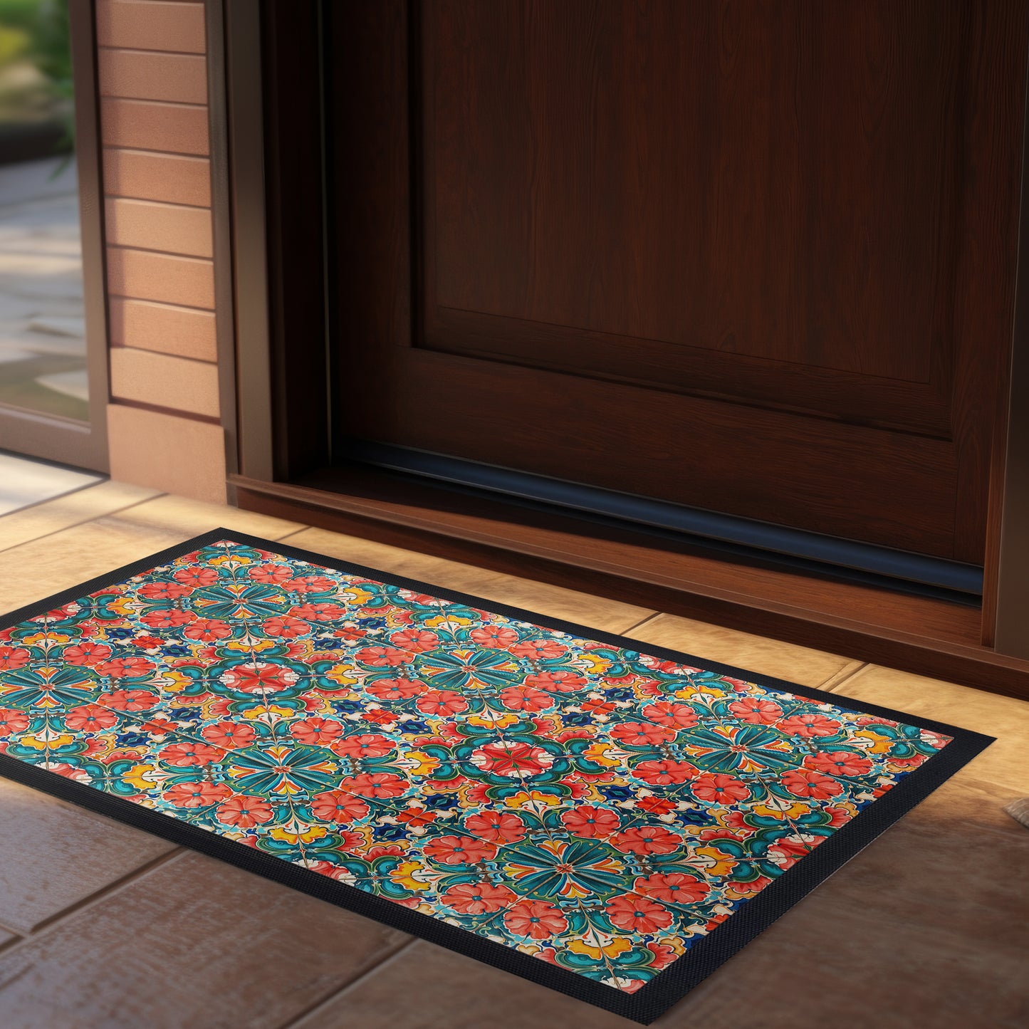 Floral Bohemian Geometry Door Mat