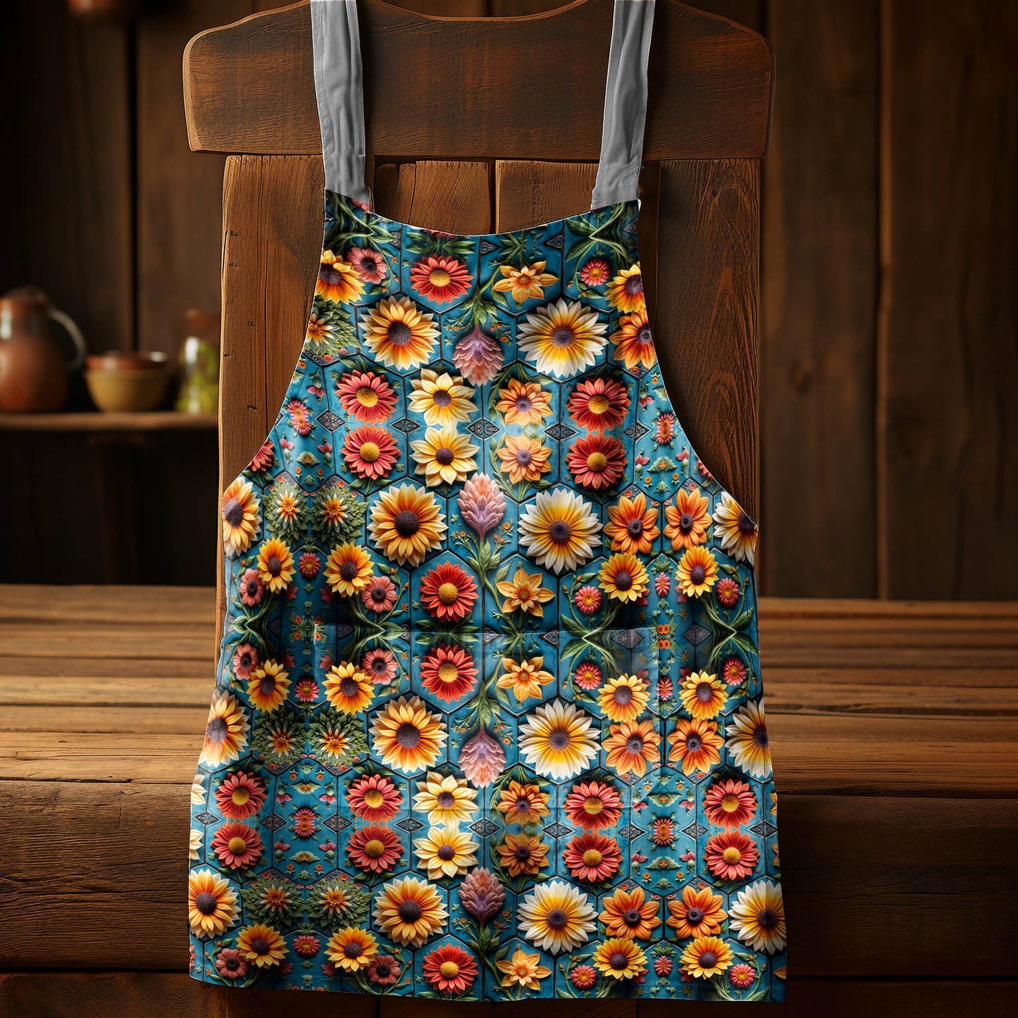 Floral Clay Art Apron