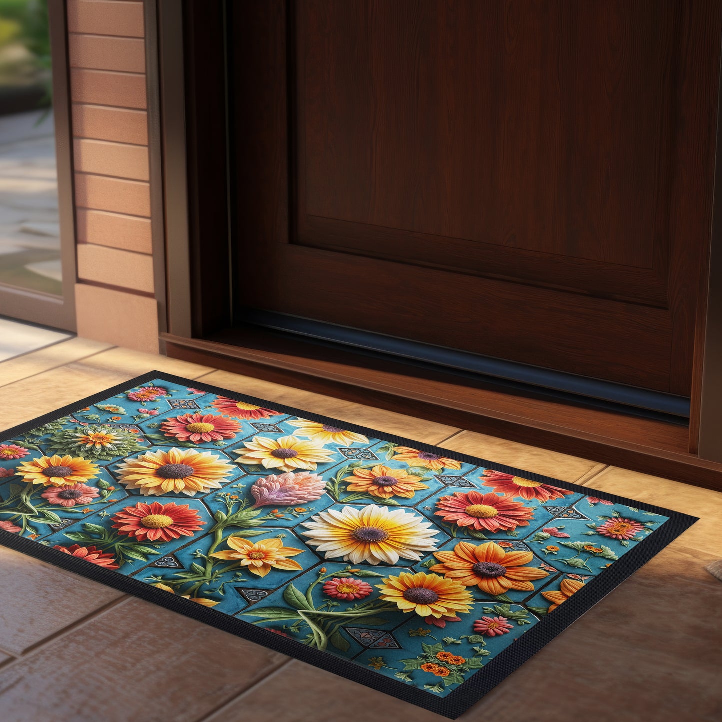 Floral Clay Art Door Mat