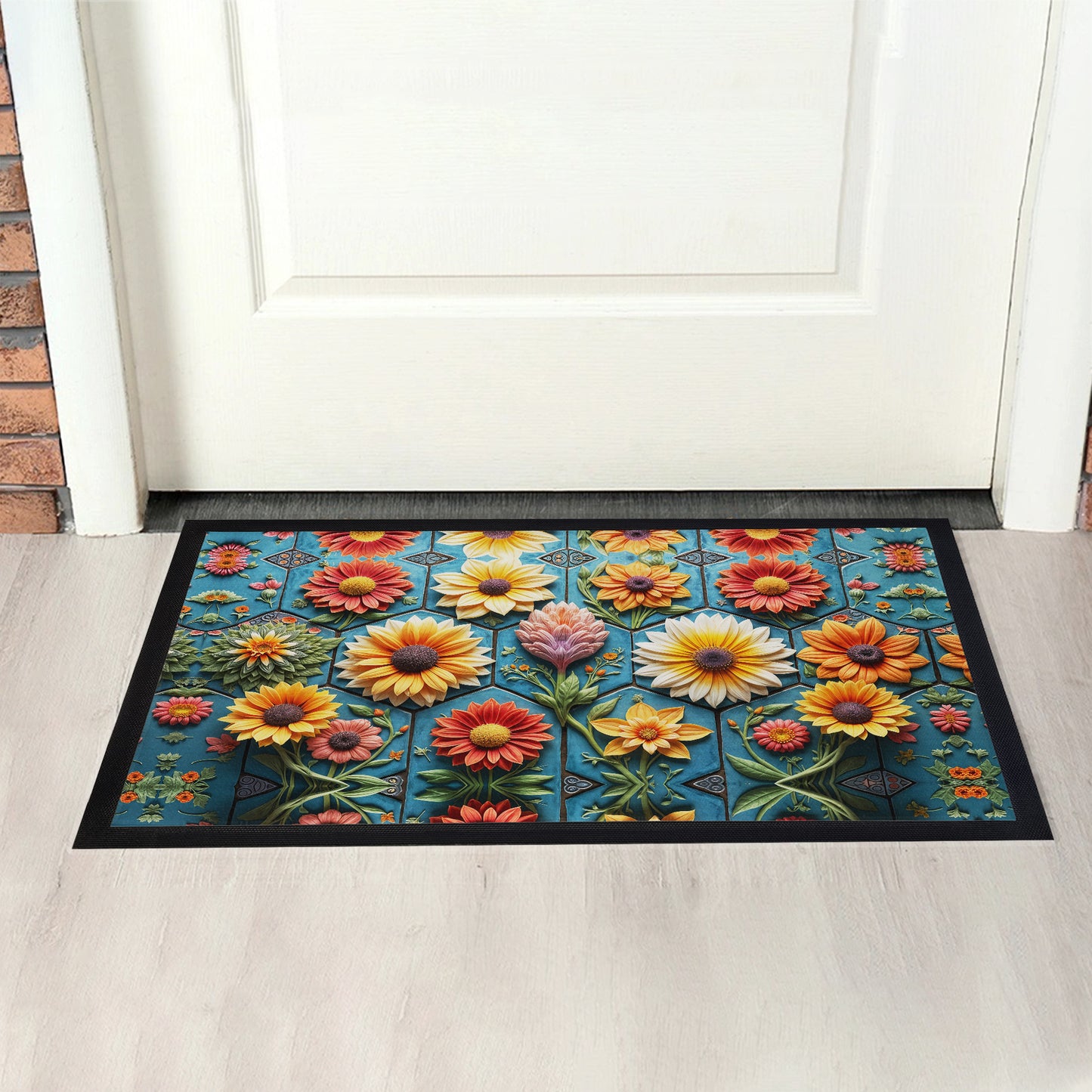 Floral Clay Art Door Mat