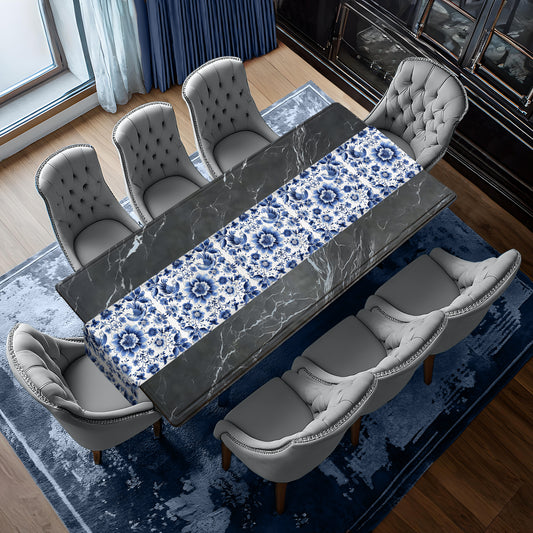 Floral Delft Table Runner by Mark van Vuuren