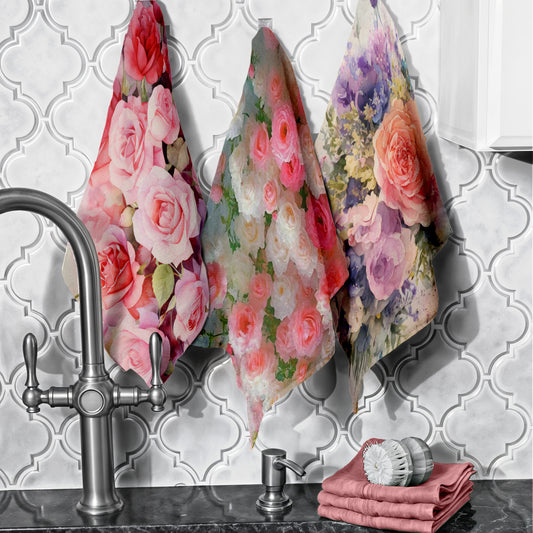 Floral Dish Cloth (Set of 3)
